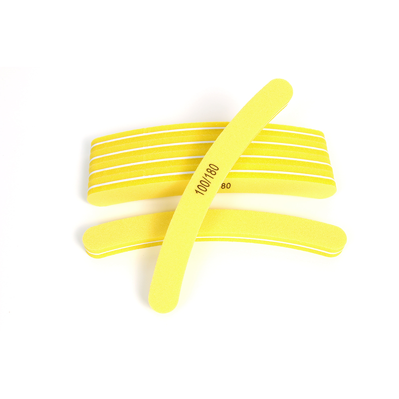 Custom Logo Washable Sponge Nail File Double Sided 100 180 grit Gold Sandpaper Nail File