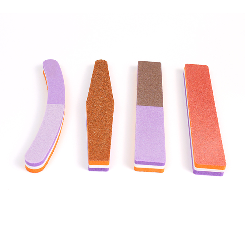 3 Way Nail Sanding Polishing File 80 100 180 grit Orange Sponge Nail buffing File Set
