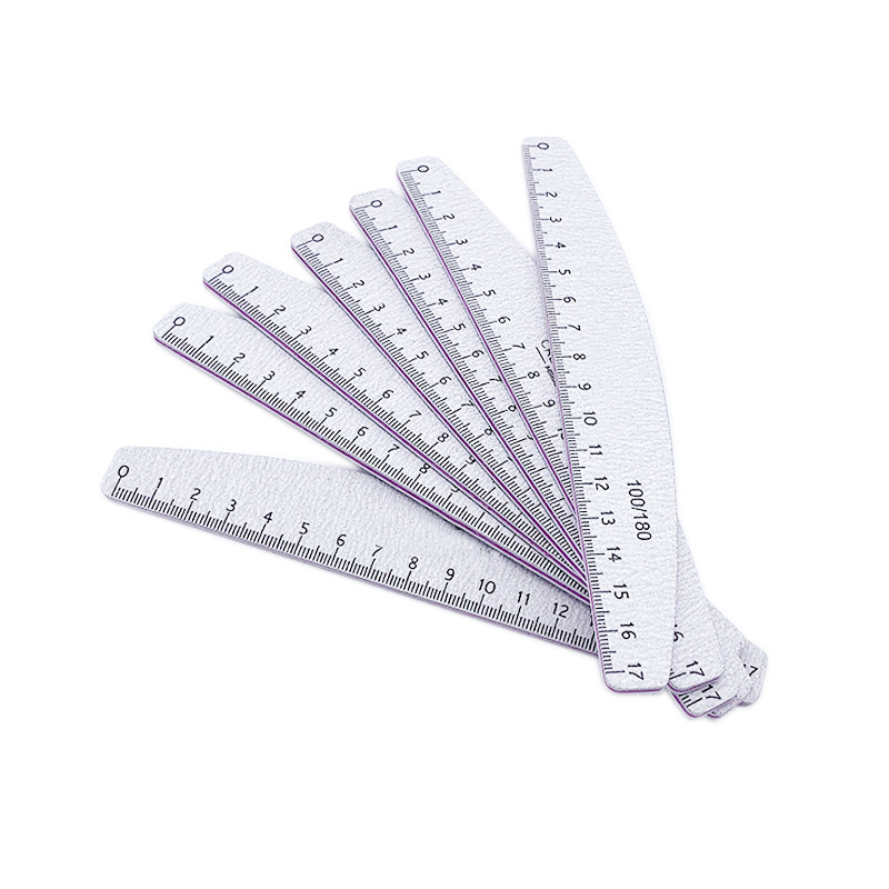 Double sided Zebra Emery Nail File 100 Grit Half Moon Nail File 180 Grit EVA Nail File