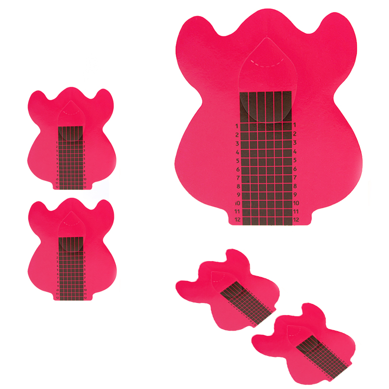 Wholesale 500pcs/Roll Rose Red Dual Nail Form French Nail Tip Extension Plastic Nail Forms