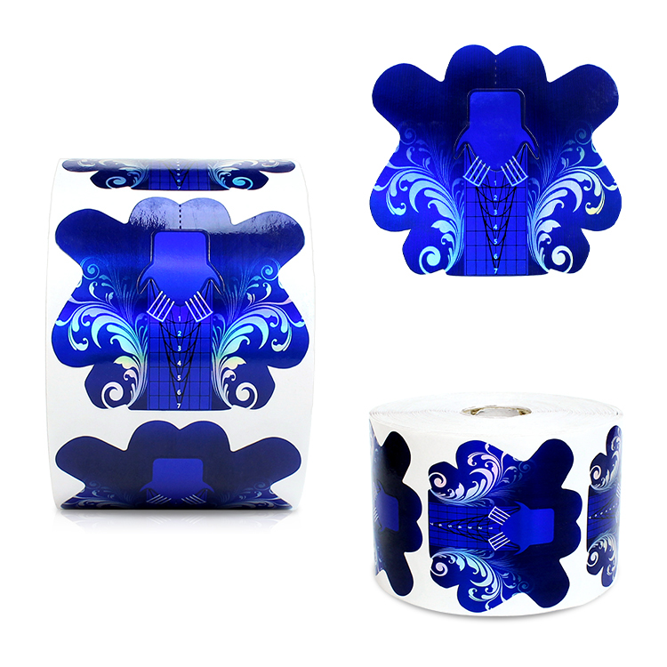 500Pcs/Roll Nail Tips Extension Laser Curl Nail Forms Acrylic Gel Nail Polish Styling Paper Forms
