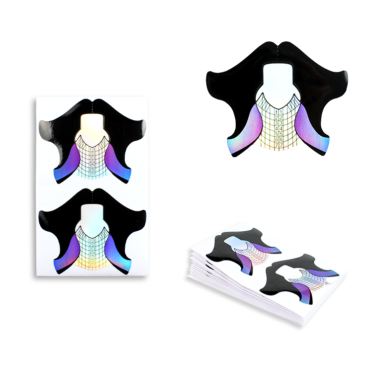 Laser Purple Nail Tip Aluminium Extension Forms Acrylic Curve False Nail Gel Extension Forms