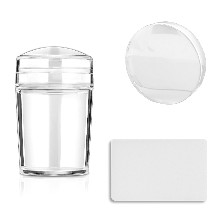 Fingernail DIY Nail Art Stamper French Nail Tip Pattern Design Tool Clear Silicone Nail Stamper Set