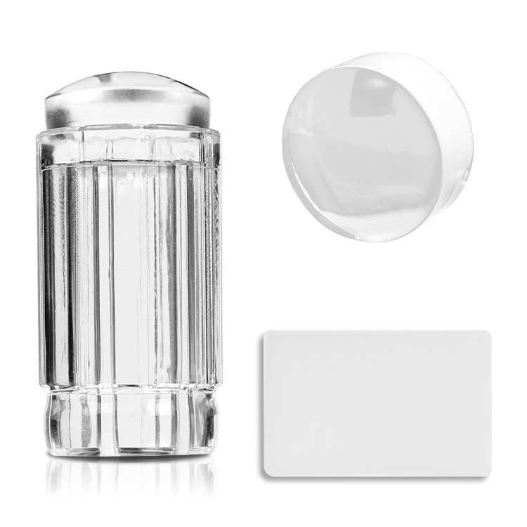 Transparent Plastics Nail Stamper Manicure DIY French Tip Clear Silicone Nail Art Stamper