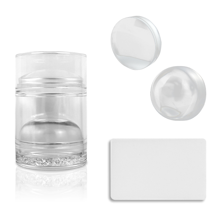 French Tip Soft Silicone Head Nail Art Stamper Nail Image Tool Double End Clear Nail Stamper