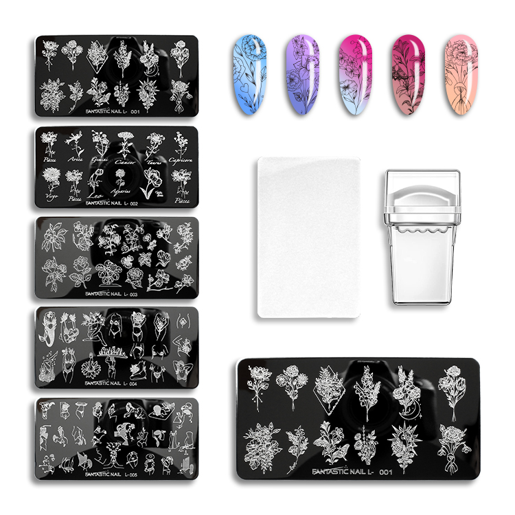 6*12cm Nail Beauty Design Flower Pattern Transfer Plate 3D Flower Nail Art Stamping Plate