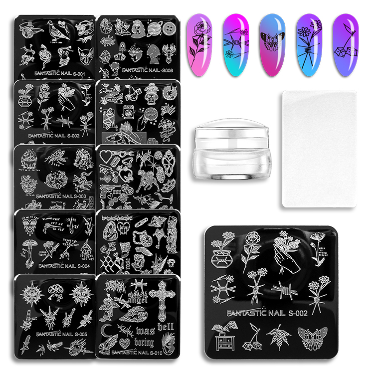 Animals Flowers Image Transfer Nail Art Stamping Plate 6*6cm Abstract Image Nail Stamp Plate Wholesale