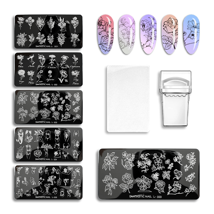 Nail Salon Tool 6*12cm Nail Stamping Plate DIY Nail Flower Pattern Transfer Nail Art Stamping Plate