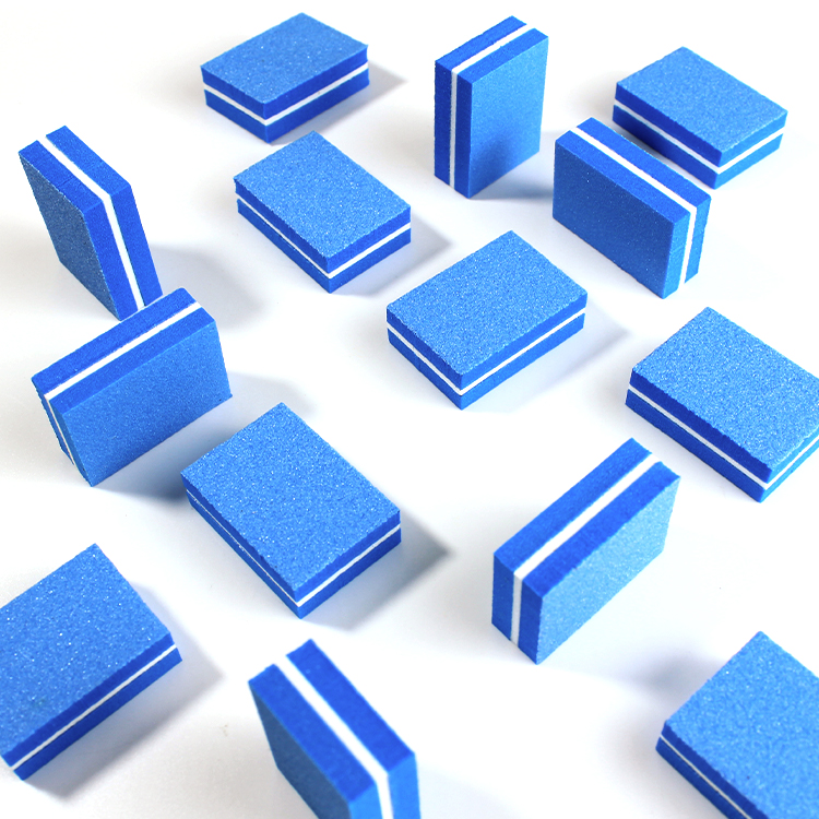 Washable 80 100 Grit Nail File Double Sided Blue Sponge Nail Buffer Mini Nail Buffer Block Wholesale